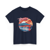 Japanese Fuji Mountain Art Japan T-Shirt - Navy