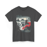 Japanese Mountain Landscape Art T-Shirt - Dark Heather