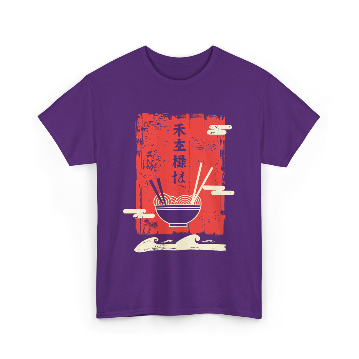 Japanese Noodles Art Cuisine T-Shirt - Purple