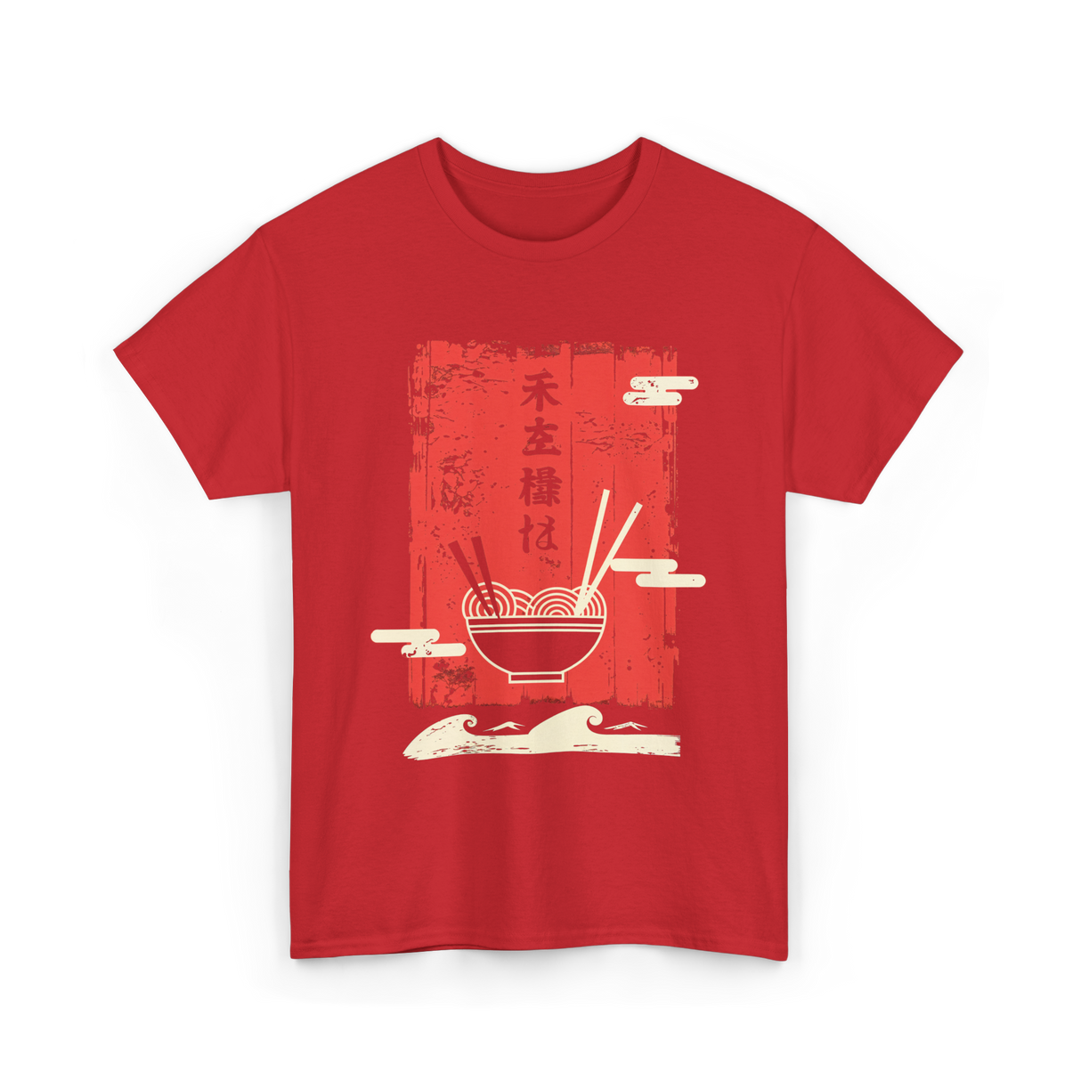 Japanese Noodles Art Cuisine T-Shirt - Red