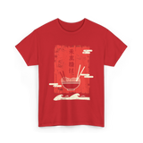 Japanese Noodles Art Cuisine T-Shirt - Red