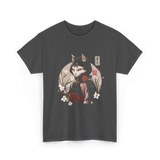 Japanese Samurai Cat Ninja Cat T-Shirt - Dark Heather