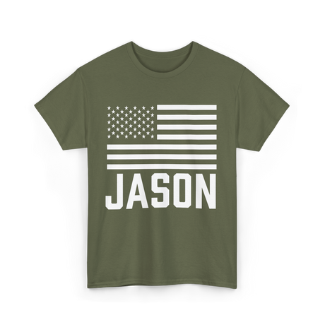 Jason Birthday Name Celebration T-Shirt - Military Green