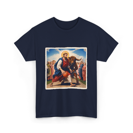 Jesus and Basketball Jesus T-Shirt - Navy