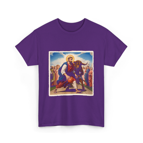 Jesus and Basketball Jesus T-Shirt - Purple