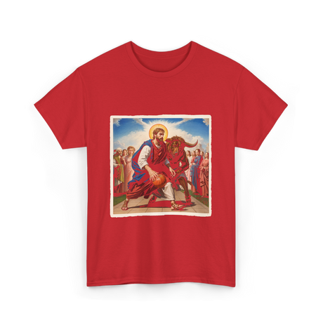 Jesus and Basketball Jesus T-Shirt - Red