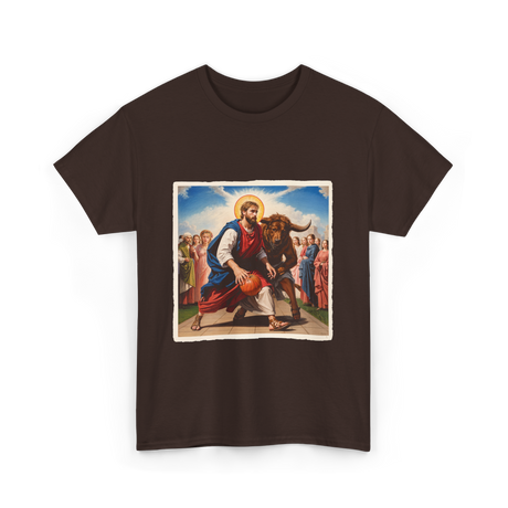 Jesus and Basketball Jesus T-Shirt - Dark Chocolate