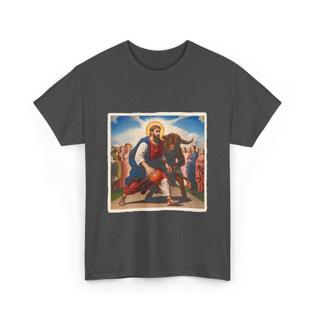 Jesus and Basketball Jesus T-Shirt - Dark Heather