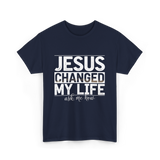 Jesus Changed My Life Christ T-Shirt - Navy