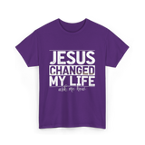 Jesus Changed My Life Christ T-Shirt - Purple