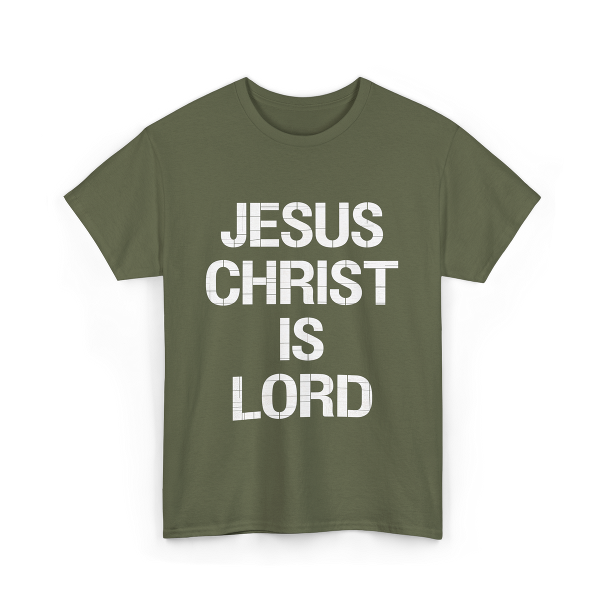 Jesus Christ Is Lord Christian Faith T-Shirt - Military Green