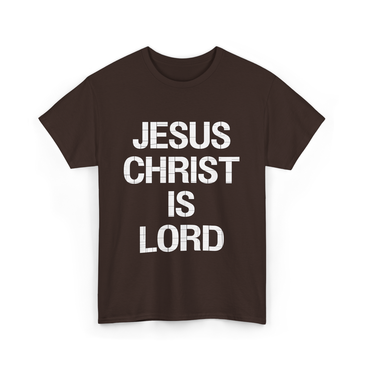 Jesus Christ Is Lord Christian Faith T-Shirt - Dark Chocolate