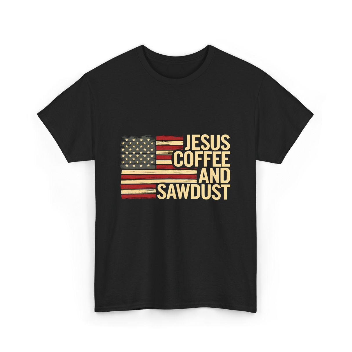 Jesus Coffee and Sawdust Carpenter T-Shirt - Black