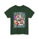 Jesus Has Rizz Christian Faith T-Shirt - Forest Green