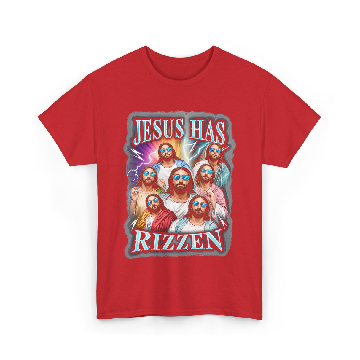 Jesus Has Rizz Christian Faith T-Shirt - Red