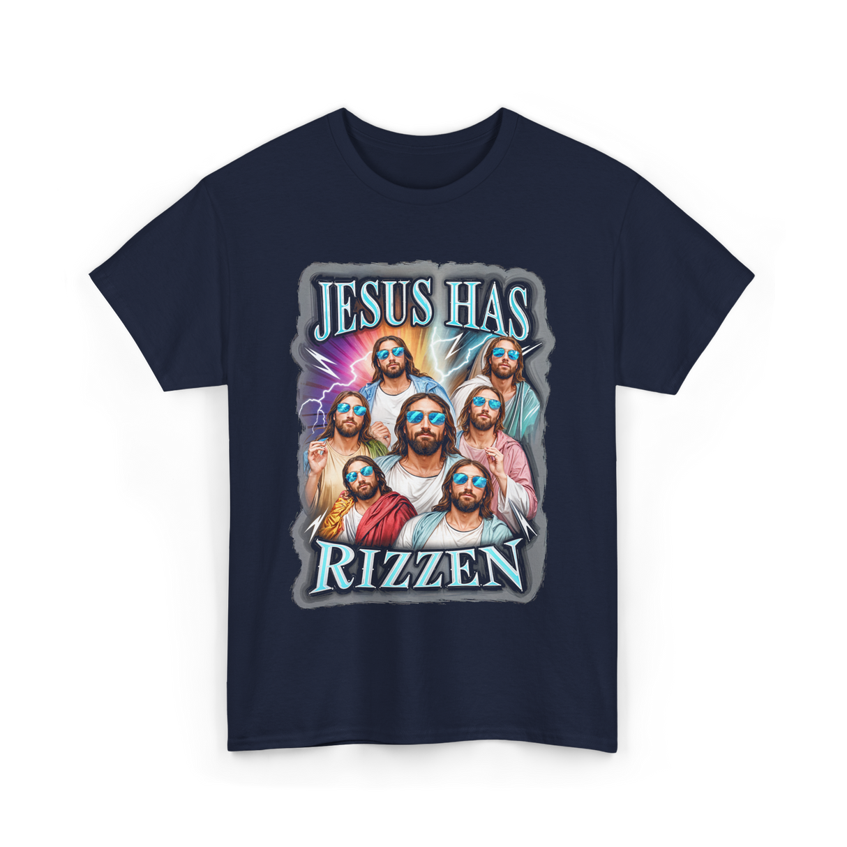 Jesus Has Rizz Christian Faith T-Shirt - Navy