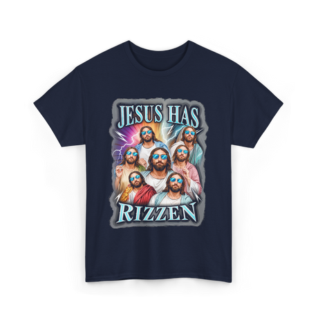 Jesus Has Rizz Christian Faith T-Shirt - Navy