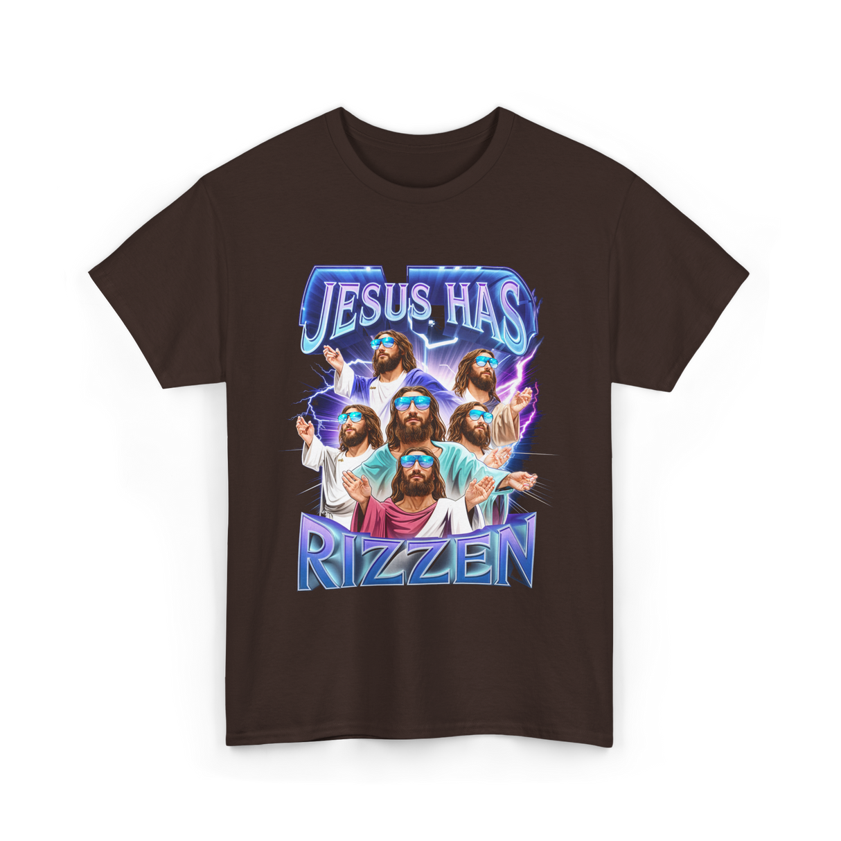 Jesus Has Rizz T-Shirt - Dark Chocolate