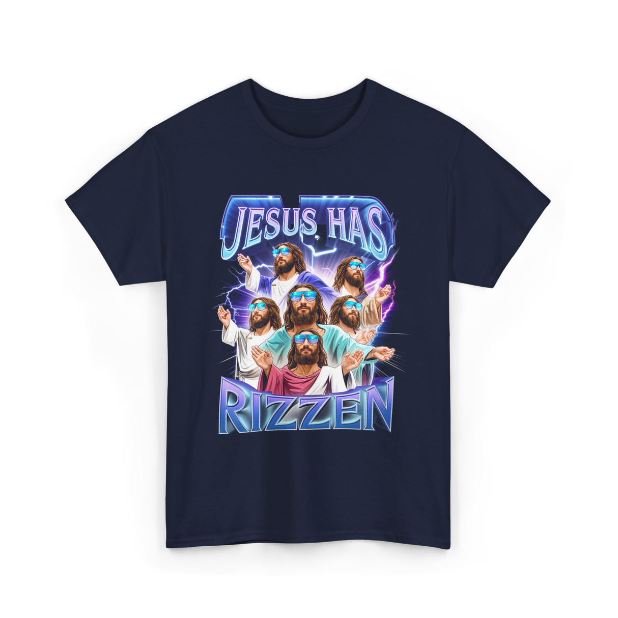 Jesus Has Rizz T-Shirt - Navy