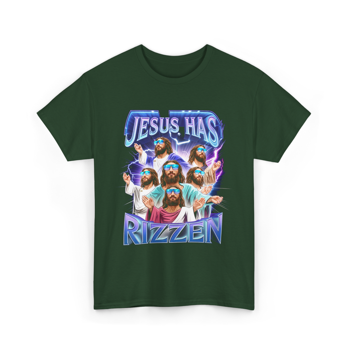 Jesus Has Rizz T-Shirt - Forest Green