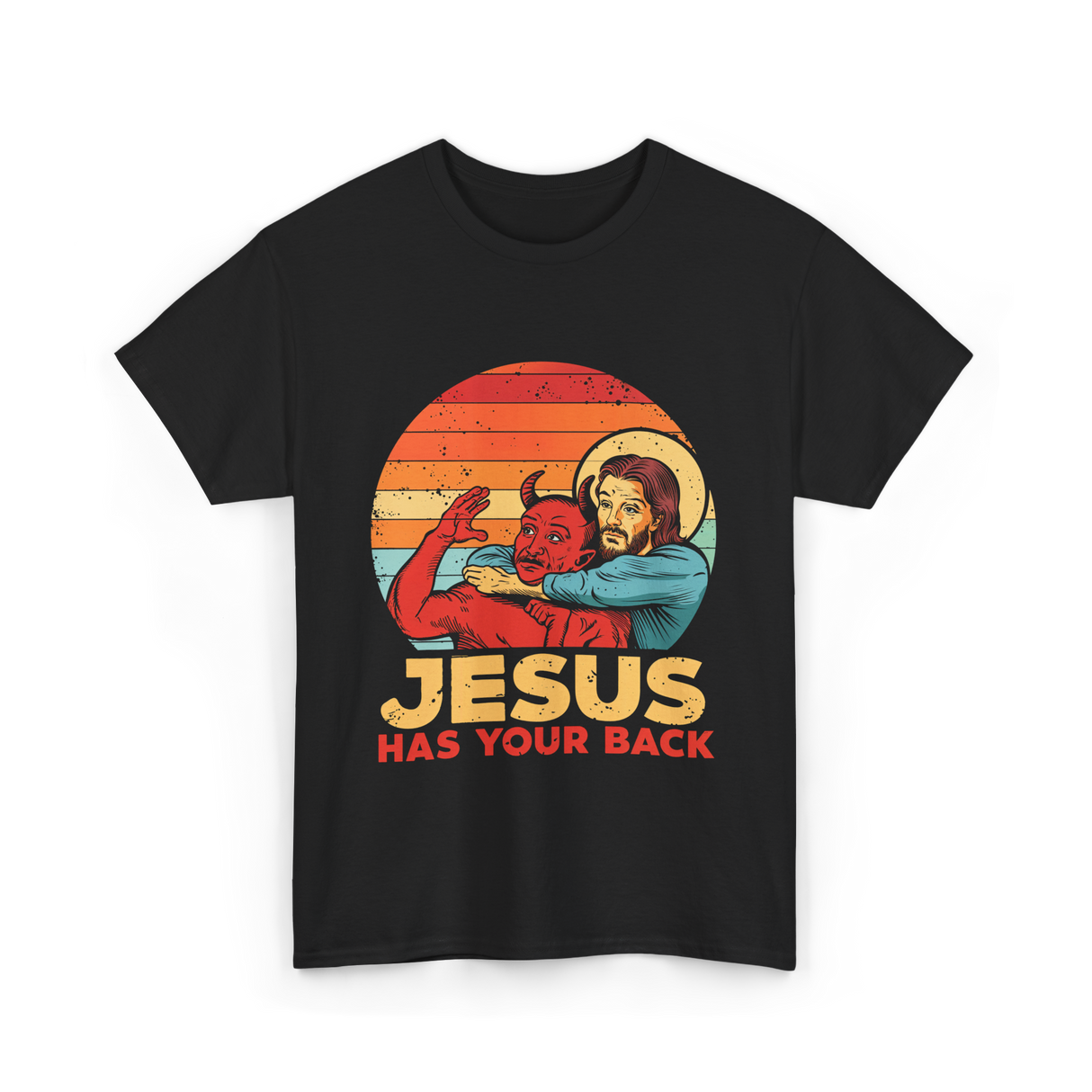 Jesus Has Your Back Christian T-Shirt - Black