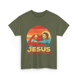 Jesus Has Your Back Christian T-Shirt - Military Green