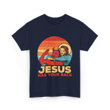 Jesus Has Your Back Christian T-Shirt - Navy