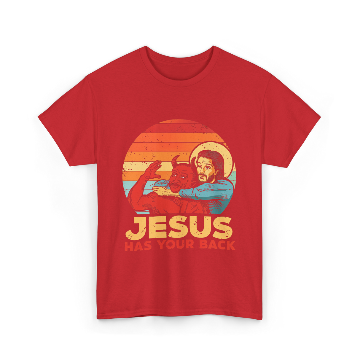 Jesus Has Your Back Christian T-Shirt - Red