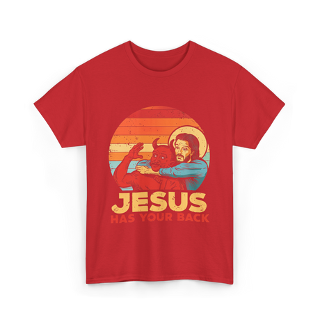 Jesus Has Your Back Christian T-Shirt - Red