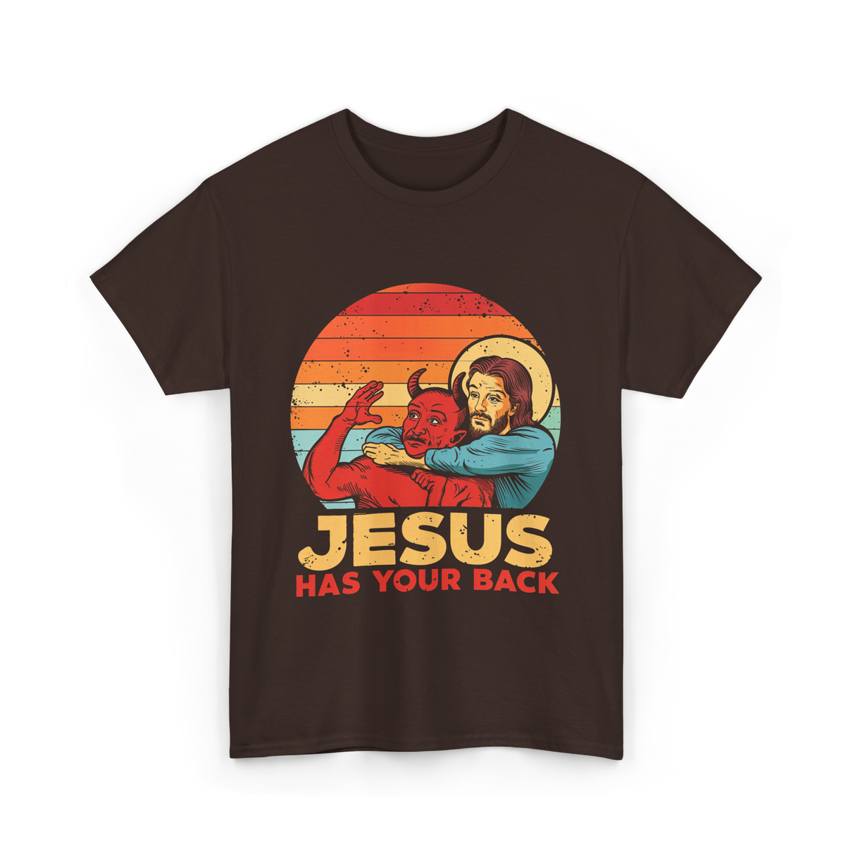 Jesus Has Your Back Christian T-Shirt - Dark Chocolate