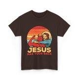 Jesus Has Your Back Christian T-Shirt - Dark Chocolate