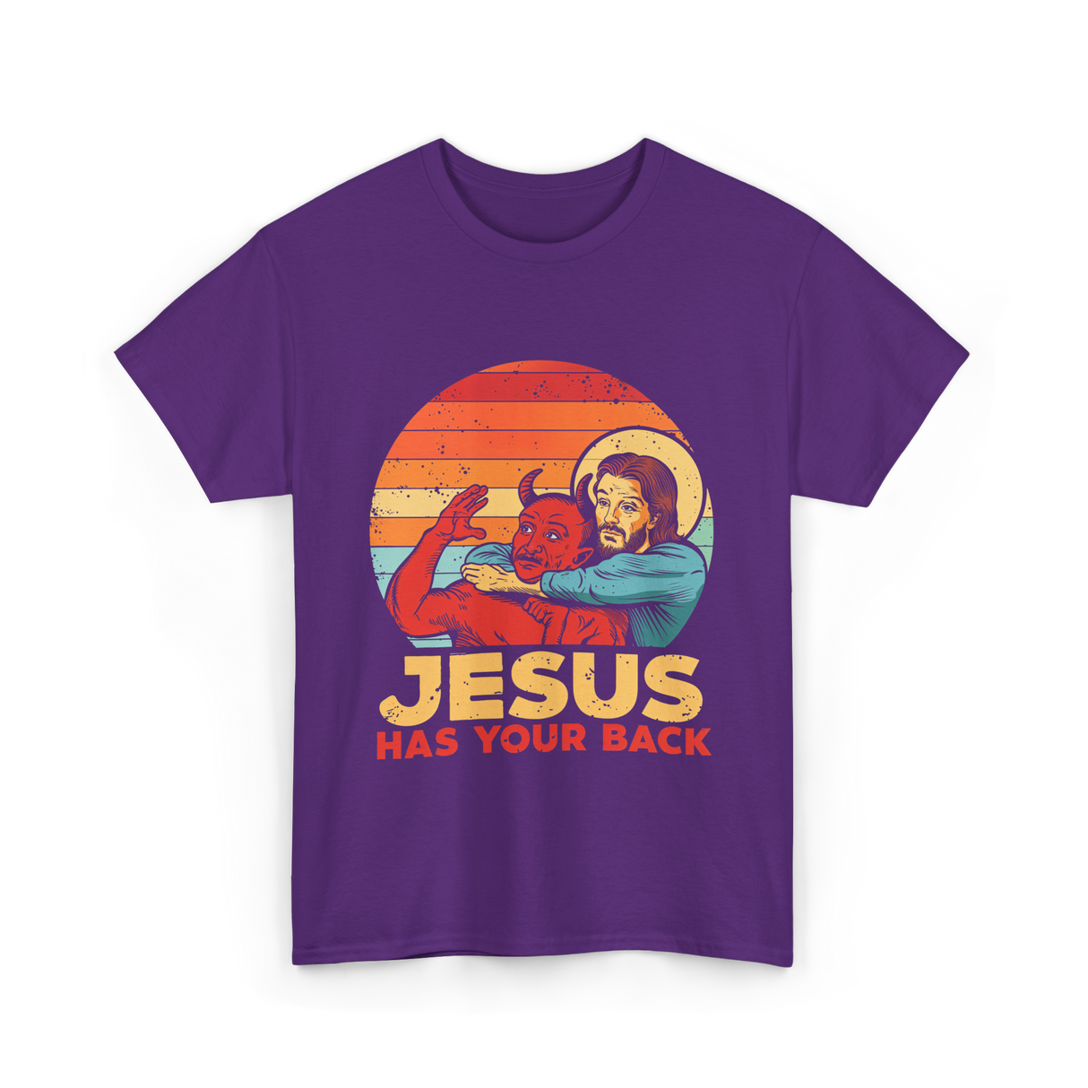 Jesus Has Your Back Christian T-Shirt - Purple