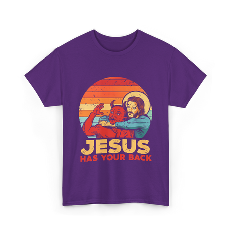 Jesus Has Your Back Christian T-Shirt - Purple