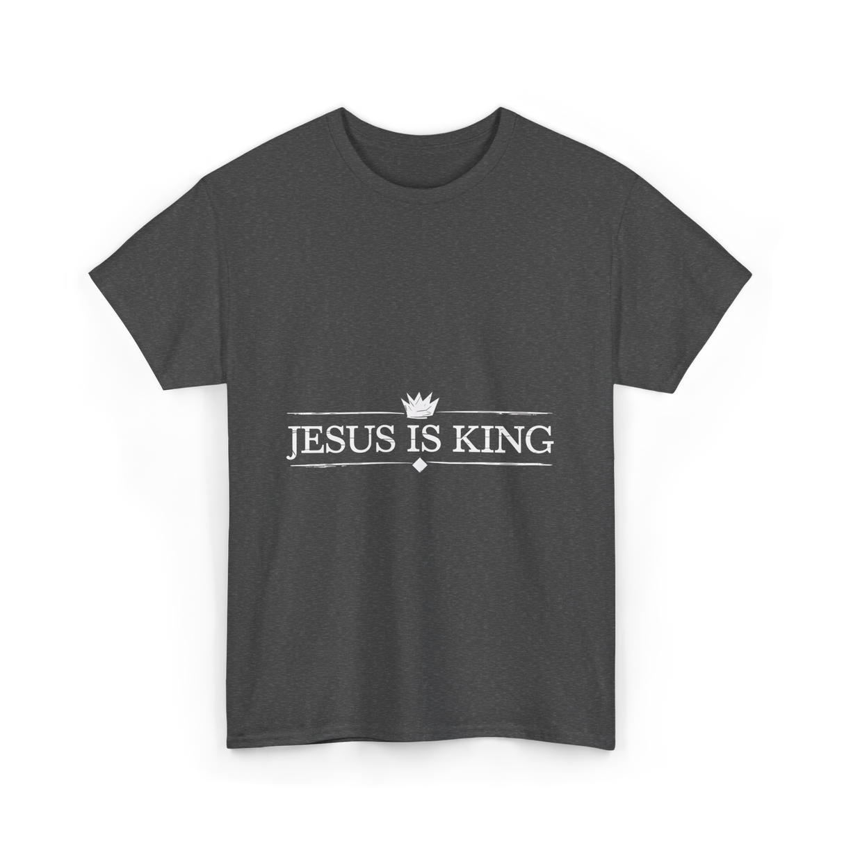 Jesus is King Christian Faith T-Shirt - Dark Heather