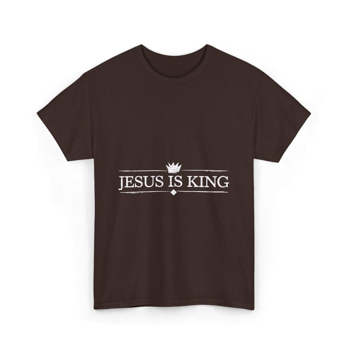 Jesus is King Christian Faith T-Shirt - Dark Chocolate