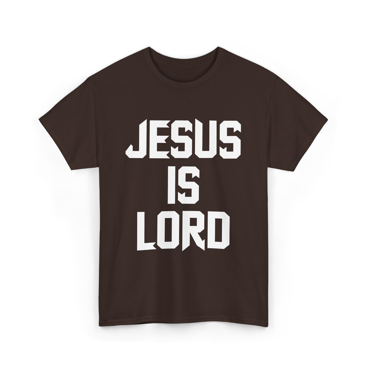 Jesus Is Lord Christian Faith T-Shirt - Dark Chocolate