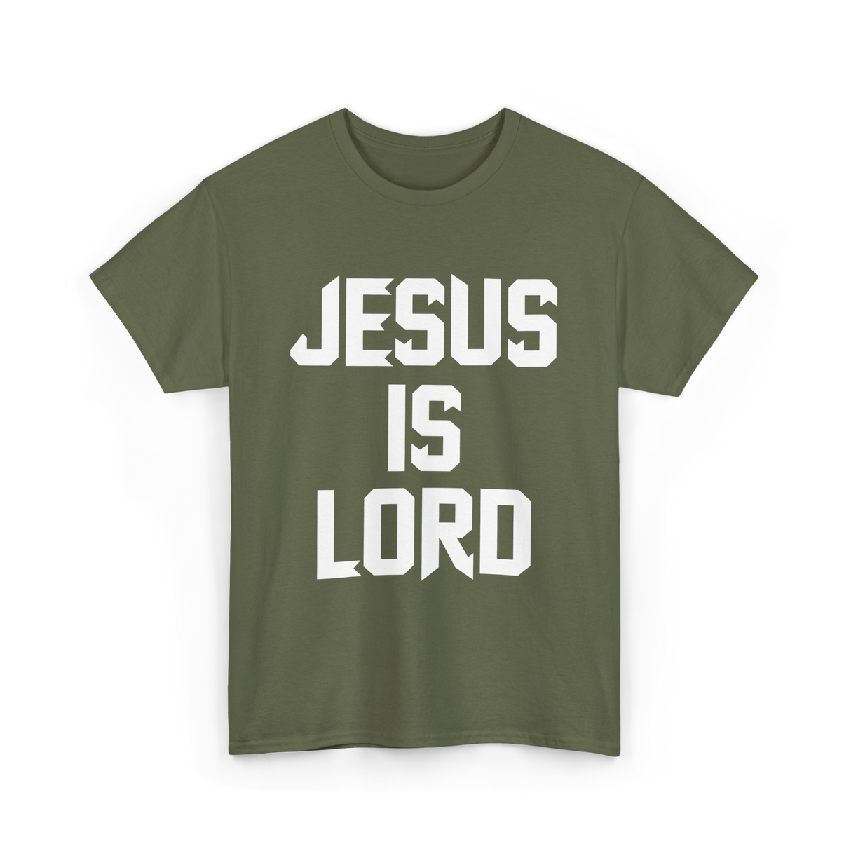 Jesus Is Lord Christian Faith T-Shirt - Military Green