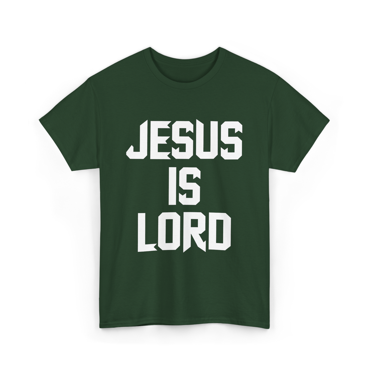 Jesus Is Lord Christian Faith T-Shirt - Forest Green