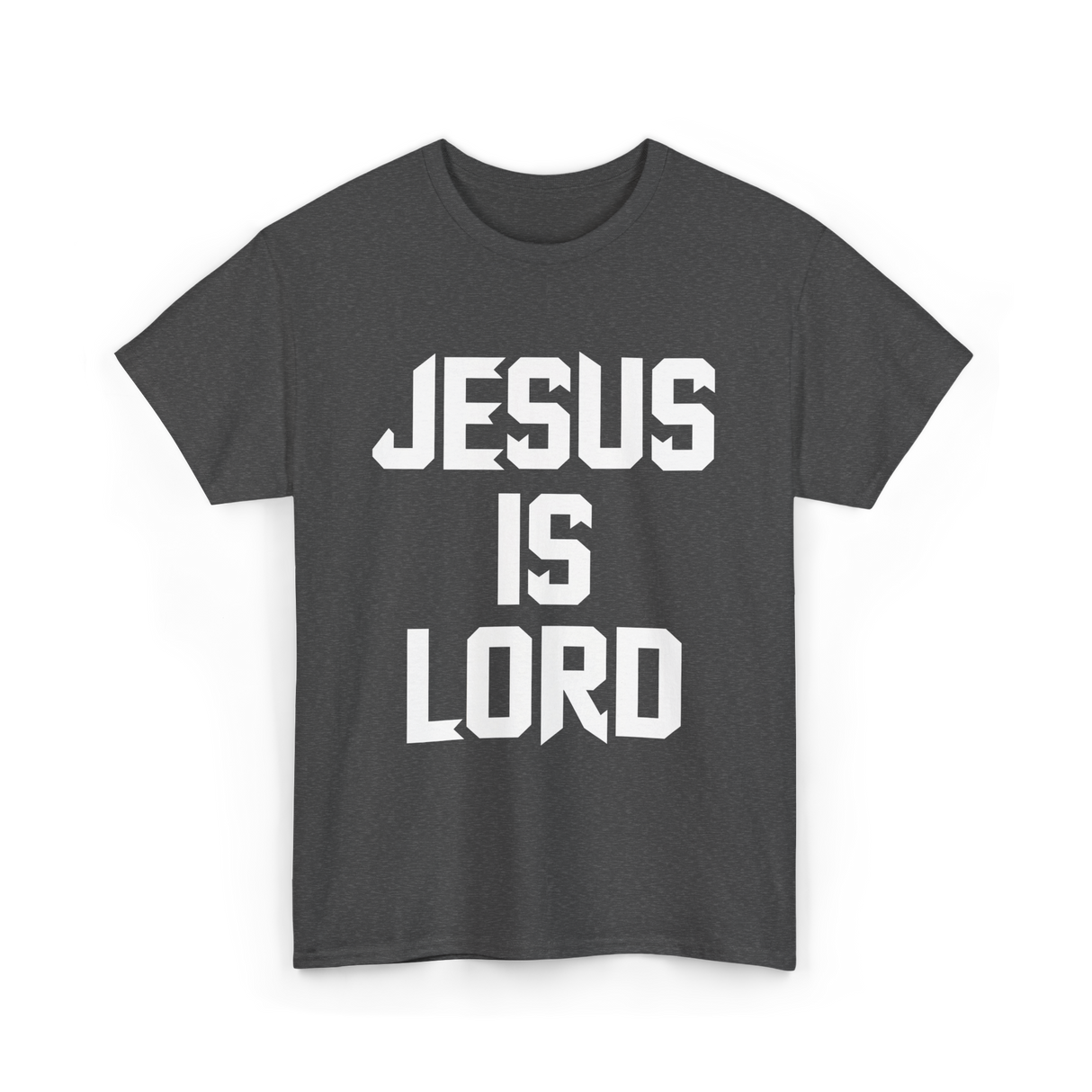 Jesus Is Lord Christian Faith T-Shirt - Dark Heather