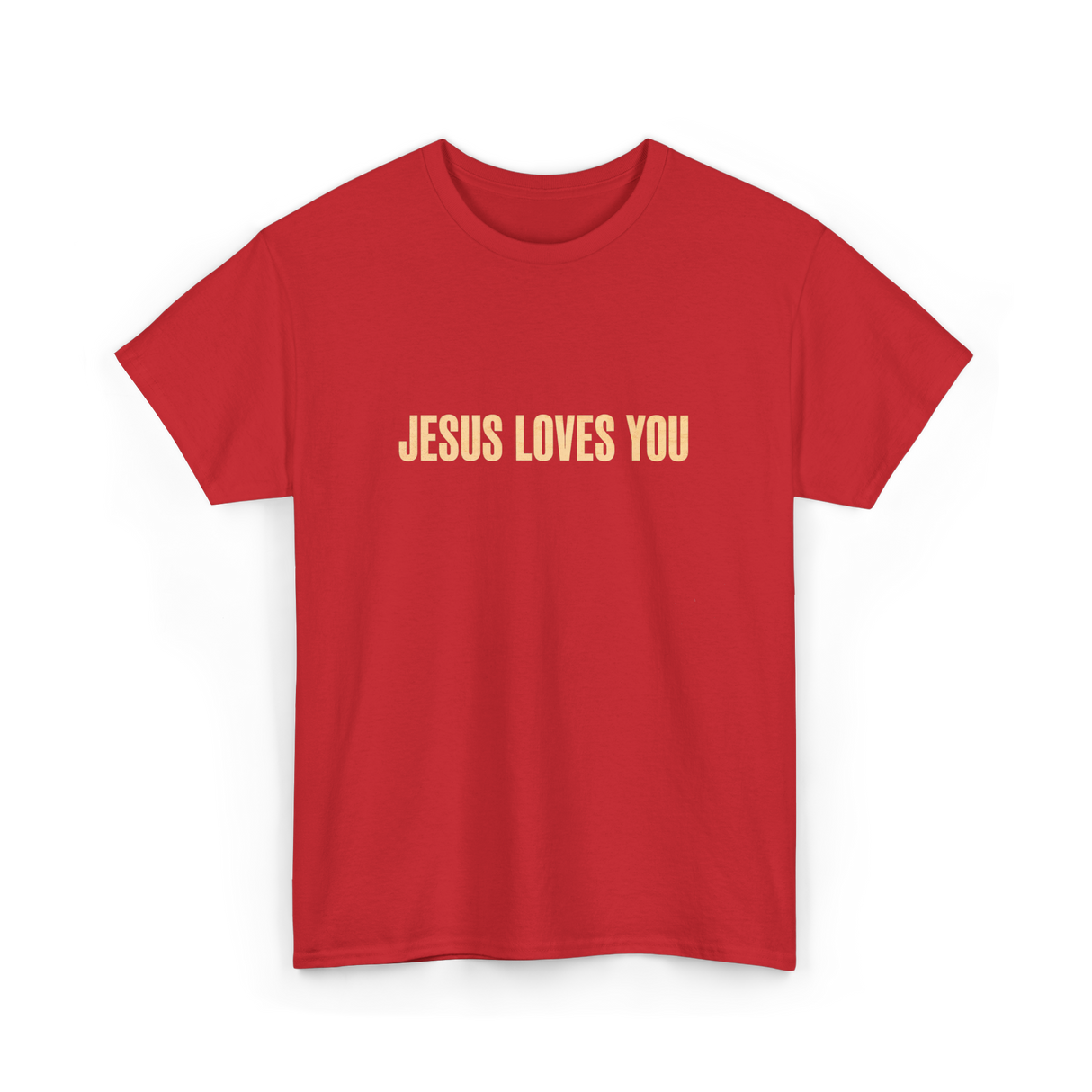 Jesus Loves You Christian Faith T-Shirt - Red