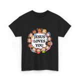 Jesus Loves You Christian Kids T-Shirt - Black