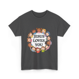 Jesus Loves You Christian Kids T-Shirt - Dark Heather