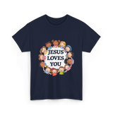 Jesus Loves You Christian Kids T-Shirt - Navy