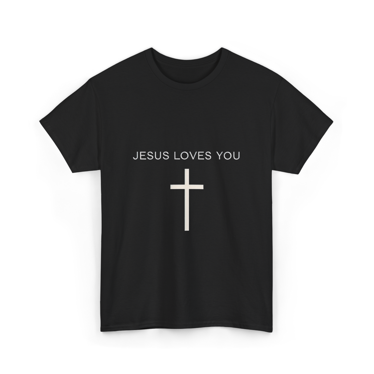 Jesus Loves You Cross Christian T-Shirt - Black