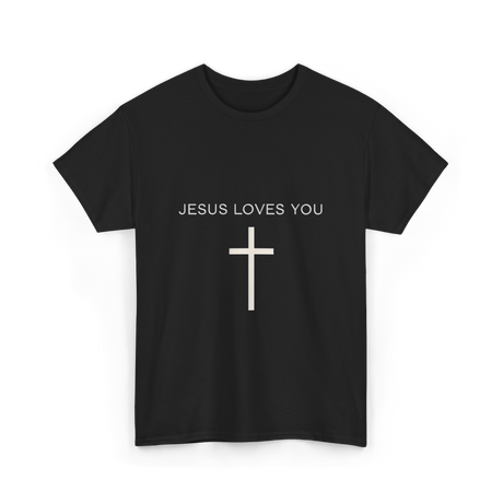 Jesus Loves You Cross Christian T-Shirt - Black