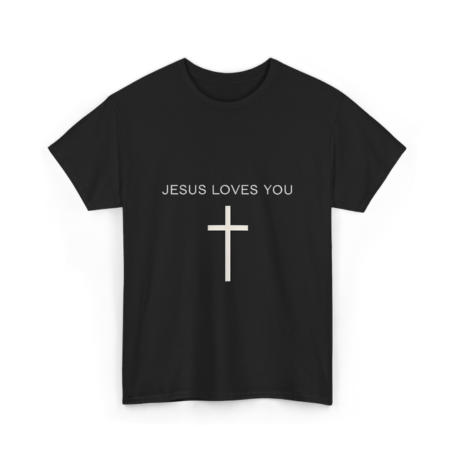 Jesus Loves You Cross Christian T-Shirt - Black