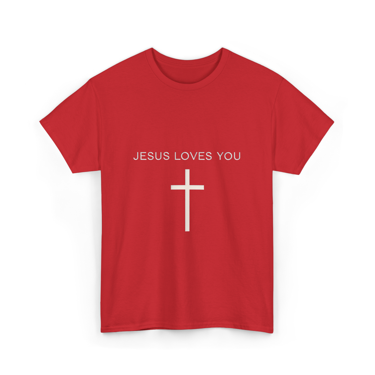 Jesus Loves You Cross Christian T-Shirt - Red