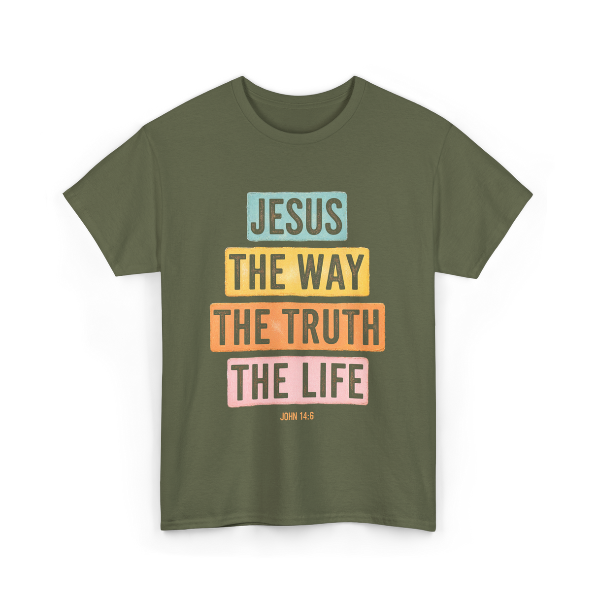 Jesus The Way Faith T-Shirt - Military Green