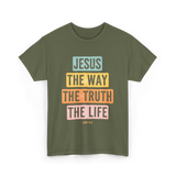 Jesus The Way Faith T-Shirt - Military Green