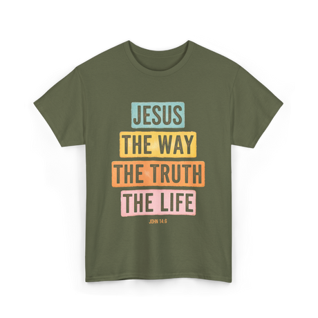 Jesus The Way Faith T-Shirt - Military Green